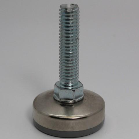 1-3/8" Diameter Grey Rubber Base Glide with 3/8"-16 x 1-1/2" Threaded Stem