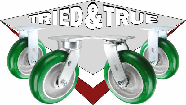 CG-MAX Green Poly on Aluminum Caster Wheels