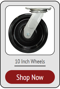 10 inch diameter wheel medium duty casters - Up to 1,000 lbs of Capacity