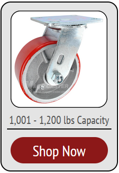 Medium Duty Plate Casters with 1,001 to 1,200 lbs of capacity - Great for Carts, platform trucks & more