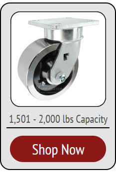 Medium Duty Plate Casters with 1,501 to 2,000 lbs of capacity - Great for Carts, platform trucks & more