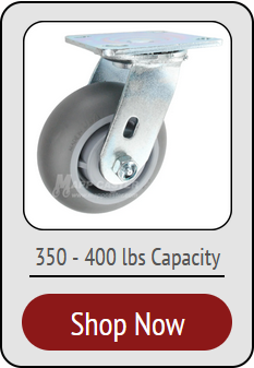 Medium Duty Plate Casters with 350 to 400 lbs of capacity - Great for Carts, platform trucks & more