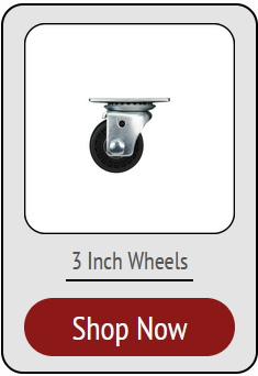 3 Inch Diameter Black Nylon, Black Plastic & Grey Polyurethane Low Profile Business Machine Casters for Vending Machines & More
