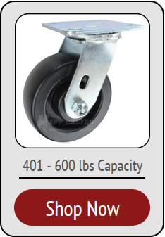 Medium Duty Plate Casters with 401 to 600 lbs of capacity - Great for Carts, platform trucks & more
