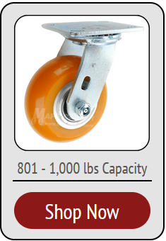 Medium Duty Plate Casters with 801 to 1,000 lbs of capacity - Great for Carts, platform trucks & more