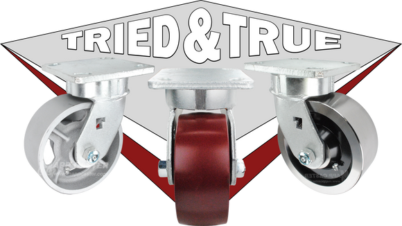 All Steel Wheel Plate Casters - Up to 2,000 lbs Capacity
