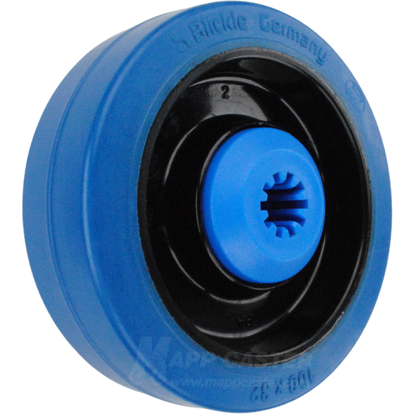 100mm x 32mm (3.93" x 1.25") Elastic Rubber Wheel w/ Ball Bearings - 400 Lbs Capacity Part # ERK100