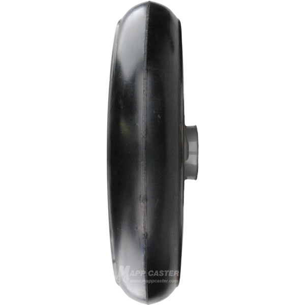 10" x 2" Flat Free Crowned Rubber Hand Truck Wheel - Part # LRT10JZ52 side profile