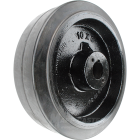 10" x 3" Rubber on Iron Keyed Wheel - 800 Lbs Capacity Part # FMR10030X6A