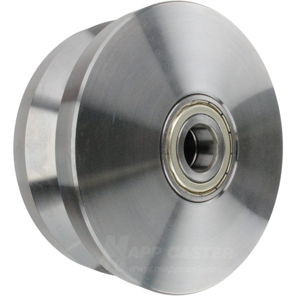 125mm x 50mm (4.92" x 1.96") Solid Steel V-Groove Wheel - 2,640 Lbs Capacity Part # EDSPK 125K