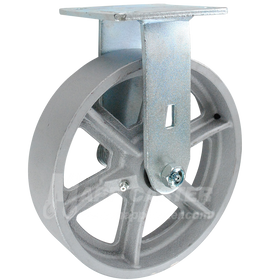146CIRB820R 8" x 2" Cast Iron Wheel Rigid Caster - 1,250 Lbs Capacity