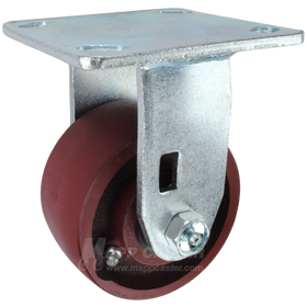4" x 2" Ductile Steel Wheel Rigid Caster, 4" x 4-1/2" Top Plate - 1250 Lbs Capacity