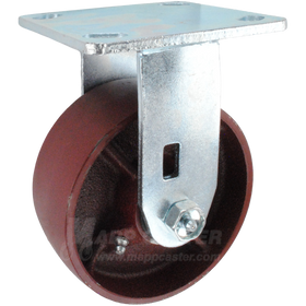 5" x 2" Ductile Steel Wheel Rigid Caster - 1,250 Lbs Capacity