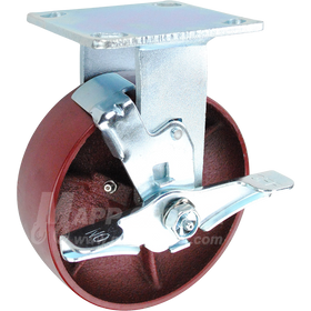 146DUCT620RB 6" x 2" Ductile Steel Wheel Rigid Brake Caster - 1250 Lbs Capacity