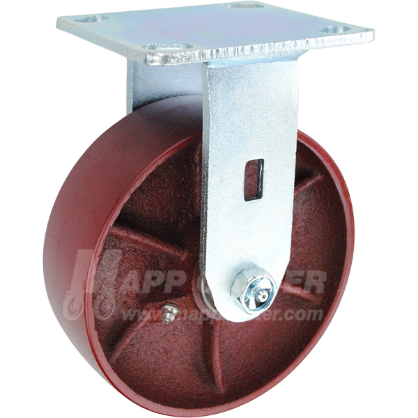 146DUCT620R 6" x 2" Ductile Steel Wheel Rigid Caster - 1250 Lbs Capacity