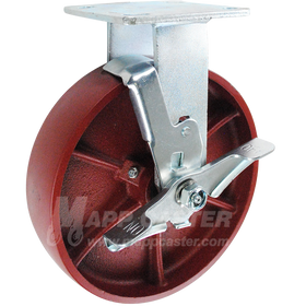 146DUCT820RB 8" x 2" Ductile Steel Wheel Rigid Brake Caster - 1250 Lbs Capacity
