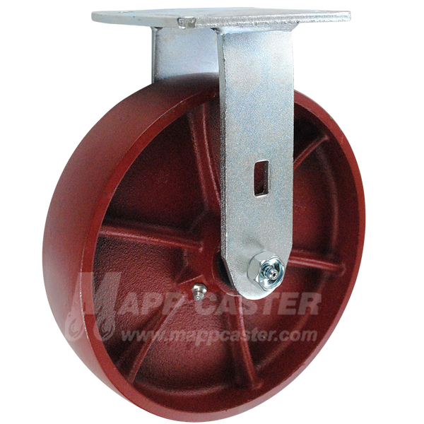 146DUCT820R 8" x 2" Ductile Steel Wheel Rigid Caster - 1250 Lbs Capacity
