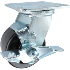 4" x 2" Phenolic Wheel Swivel Brake Caster - 800 Lbs Capacity
