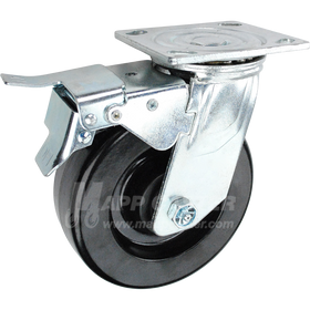 146DURB620SBTL 6" x 2" Phenolic Wheel Swivel Caster with Total Lock Brake - 1,200 Lbs Capacity