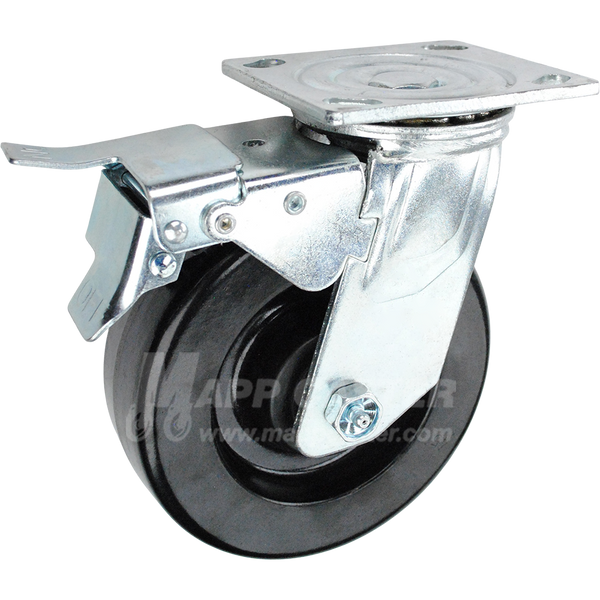 146DURB620SBTL 6" x 2" Phenolic Wheel Swivel Caster with Total Lock Brake - 1,200 Lbs Capacity