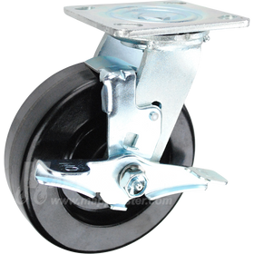 146DURB620SB 6" x 2" Phenolic Wheel Swivel Brake Caster - 1,200 Lbs Capacity