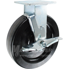 146DURB820RB 8" x 2" Phenolic Wheel Rigid Brake Caster - 1,200 Lbs Capacity
