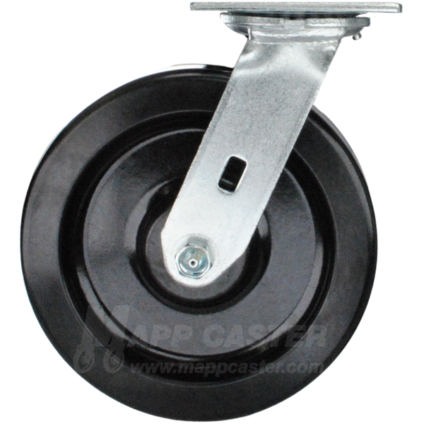 8" x 2" Phenolic Wheel Swivel Caster - 1,250 Lbs Capacity
