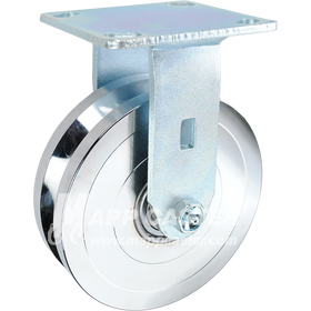 146FVG620R 6" x 1-3/4" Forged Steel V-Groove Wheel Rigid Caster - 1250 Lbs Capacity