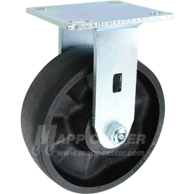 6" x 2" High Temp Nylon Wheel Rigid Caster - 1,200 Lbs Capacity