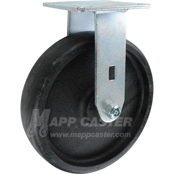 146HEAT820R 8" x 2" High Temp Nylon Wheel Rigid Caster - 1,250 Lbs Capacity