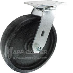 146HEAT820S 8" x 2" High Temp Nylon Wheel Swivel Caster - 1,250 Lbs Capacity