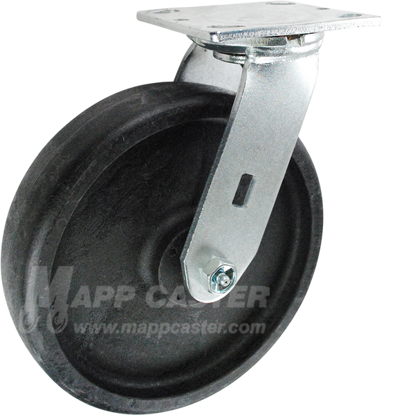 146HEAT820S 8" x 2" High Temp Nylon Wheel Swivel Caster - 1,250 Lbs Capacity