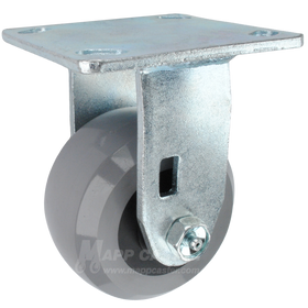 4" x 2" Solid Polyurethane Ball Bearing Wheel Rigid Caster - 1,000 Lbs Capacity