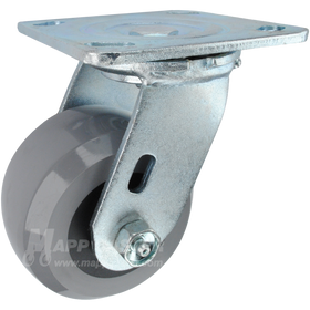 4" x 2" Solid Polyurethane Ball Bearing Wheel Swivel Caster - 1,000 Lbs Capacity