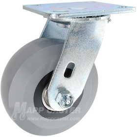 5" x 2" Solid Polyurethane Elastomer Wheel Swivel Caster - 1250 Lbs Capacity