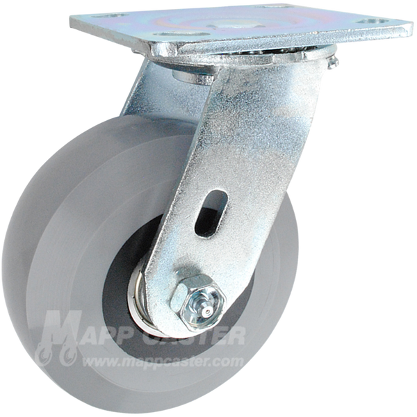 5" x 2" Solid Polyurethane Elastomer Wheel Swivel Caster - 1250 Lbs Capacity