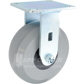 146HUBB620R 6" x 2" Solid Polyurethane Elastomer Wheel Rigid Caster - 1,250 Lbs Capacity