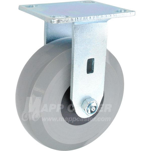 146HUBB620R 6" x 2" Solid Polyurethane Elastomer Wheel Rigid Caster - 1,250 Lbs Capacity