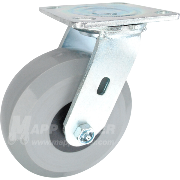 146HUBB620S 6" x 2" Solid Polyurethane Elastomer Wheel Swivel Caster - 1,250 Lbs Capacity