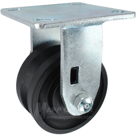 4" x 2" Nylon V-Groove Wheel Rigid Caster - 800 Lbs  Capacity