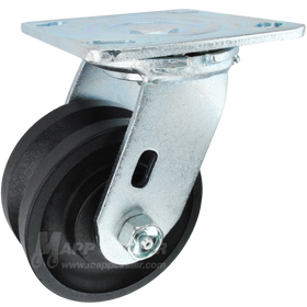 4" x 2" Nylon V-Groove Wheel Swivel Caster - 800 Lbs  Capacity