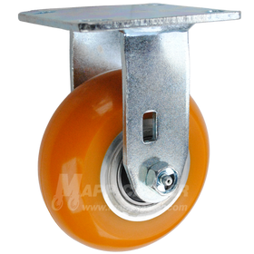 146LUX520R - 5in Orange Polyurethane Rigid Caster.