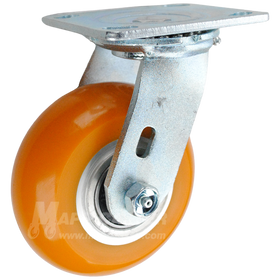 146LUX520S - 5in Orange Polyurethane Swivel Caster.