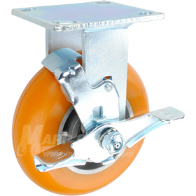 146LUX620RB 6" x 2" Orange Polyurethane on Aluminum Wheel Swivel Caster - 1200 Lbs Capacity 