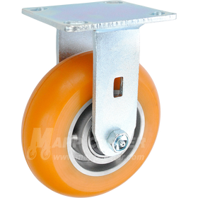 146LUX620R 6" x 2" Orange Polyurethane on Aluminum Wheel Swivel Caster - 1200 Lbs Capacity 