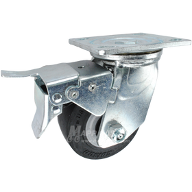 4" x 2" Thermoplastic Rubber (TPR) Wheel Swivel Caster with Total Locking Brake - 400 Lbs Capacity