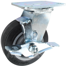 5" x 2" Thermoplastic Rubber (TPR) Wheel Swivel Brake Caster - 500 Lbs Capacity