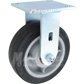 146PERB620R 6" x 2" Black Thermoplastic Rubber Wheel Rigid Caster - 600 LBS CAPACITY 