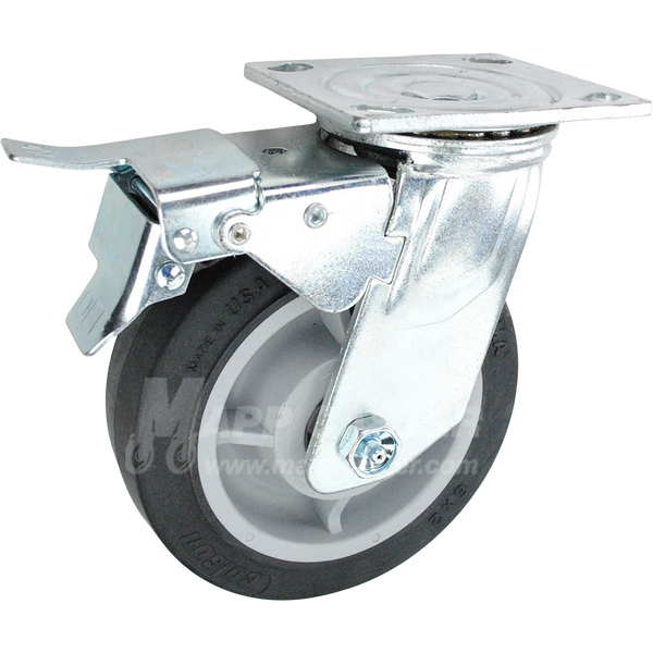 146PERB620SBTL 6" x 2" Thermoplastic Rubber (TPR) Wheel Swivel Caster with total Locking Brake 600 LBS CAPACITY 