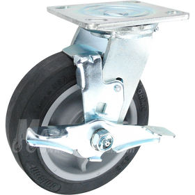 146ERB620SB 6" x 2" Thermoplastic Rubber (TPR) Wheel Swivel Brake Caster 600 LBS CAPACITY 